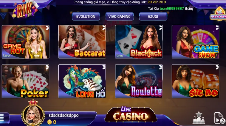 Chinh Phục Sảnh Casino Livestream Tại RikVip Đỉnh Cao Với Tỷ Lệ Thưởng Cực Khủng