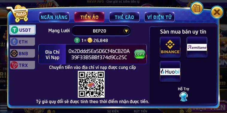 Nạp Tiền RikVip Tiện Lợi Với Đa Dạng Kênh Thanh Toán Đẳng Cấp Đỉnh Cao