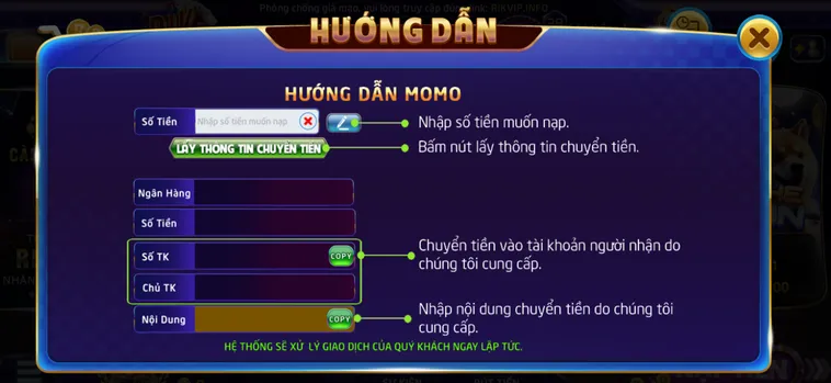 Nạp Tiền RikVip Qua MoMo Tiện Lợi Và An Toàn