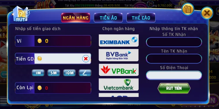 Rút Tiền RikVip Về Tài Khoản Ngân Hàng Nhanh Chóng Và Hiện Đại Nhất