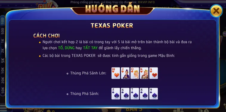Khám Phá Sức Hút Của Siêu Phẩm Texas Poker Tại RikVip Đẳng Cấp Thượng Lưu